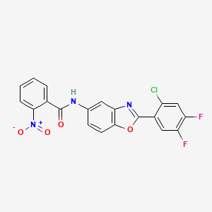 N-[2-(2-chloro-4,5-difluorophenyl)-1,3-benzoxazol-5-yl]-2-nitrobenzamide