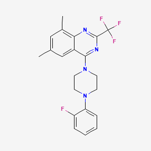 molecular formula C21H20F4N4 B3518530 4-[4-(2-fluorophenyl)-1-piperazinyl]-6,8-dimethyl-2-(trifluoromethyl)quinazoline 