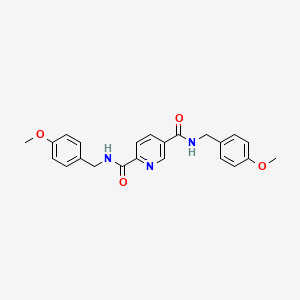 molecular formula C23H23N3O4 B3518537 N2,N5-BIS[(4-METHOXYPHENYL)METHYL]PYRIDINE-2,5-DICARBOXAMIDE 