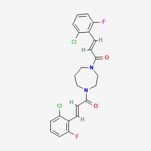 molecular formula C23H20Cl2F2N2O2 B3518538 1,4-bis[3-(2-chloro-6-fluorophenyl)acryloyl]-1,4-diazepane 