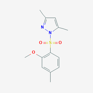 molecular formula C13H16N2O3S B351854 1-[(2-methoxy-4-methylphenyl)sulfonyl]-3,5-dimethyl-1H-pyrazole CAS No. 478788-86-2