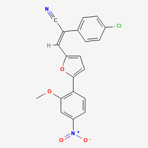 molecular formula C20H13ClN2O4 B3518551 (2E)-2-(4-chlorophenyl)-3-[5-(2-methoxy-4-nitrophenyl)furan-2-yl]prop-2-enenitrile 