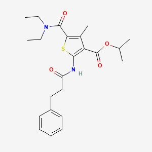 isopropyl 5-[(diethylamino)carbonyl]-4-methyl-2-[(3-phenylpropanoyl)amino]-3-thiophenecarboxylate