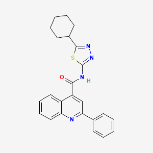 molecular formula C24H22N4OS B3518564 N-(5-cyclohexyl-1,3,4-thiadiazol-2-yl)-2-phenylquinoline-4-carboxamide 