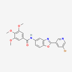 molecular formula C22H18BrN3O5 B3518572 N-[2-(5-bromopyridin-3-yl)-1,3-benzoxazol-5-yl]-3,4,5-trimethoxybenzamide 