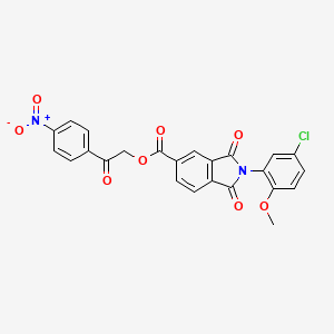 molecular formula C24H15ClN2O8 B3518657 2-(4-nitrophenyl)-2-oxoethyl 2-(5-chloro-2-methoxyphenyl)-1,3-dioxo-5-isoindolinecarboxylate 