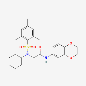 N~2~-cyclohexyl-N~1~-(2,3-dihydro-1,4-benzodioxin-6-yl)-N~2~-(mesitylsulfonyl)glycinamide