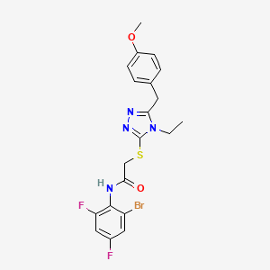 N-(2-bromo-4,6-difluorophenyl)-2-{[4-ethyl-5-(4-methoxybenzyl)-4H-1,2,4-triazol-3-yl]sulfanyl}acetamide