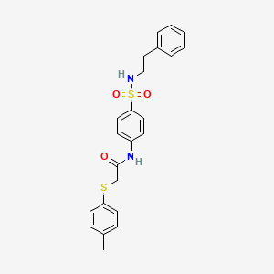 molecular formula C23H24N2O3S2 B3518695 2-(4-methylphenyl)sulfanyl-N-[4-(2-phenylethylsulfamoyl)phenyl]acetamide 