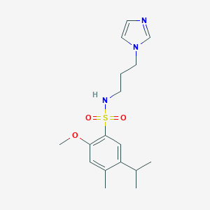 molecular formula C17H25N3O3S B351870 N-(3-Imidazol-1-yl-propyl)-5-isopropyl-2-méthoxy-4-méthyl-benzènesulfonamide CAS No. 799258-87-0