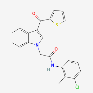 molecular formula C22H17ClN2O2S B3518710 N-(3-CHLORO-2-METHYLPHENYL)-2-[3-(THIOPHENE-2-CARBONYL)-1H-INDOL-1-YL]ACETAMIDE 