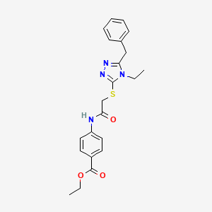 ethyl 4-({[(5-benzyl-4-ethyl-4H-1,2,4-triazol-3-yl)thio]acetyl}amino)benzoate