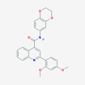 molecular formula C26H22N2O5 B3518741 N-(2,3-dihydro-1,4-benzodioxin-6-yl)-2-(2,4-dimethoxyphenyl)-4-quinolinecarboxamide 