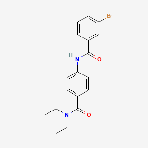 molecular formula C18H19BrN2O2 B3518767 3-bromo-N-{4-[(diethylamino)carbonyl]phenyl}benzamide 