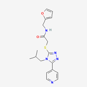 molecular formula C18H21N5O2S B3518811 N-(furan-2-ylmethyl)-2-{[4-(2-methylpropyl)-5-(pyridin-4-yl)-4H-1,2,4-triazol-3-yl]sulfanyl}acetamide 