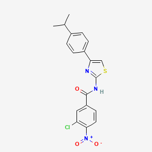 molecular formula C19H16ClN3O3S B3518826 3-chloro-N-[4-(4-isopropylphenyl)-1,3-thiazol-2-yl]-4-nitrobenzamide 