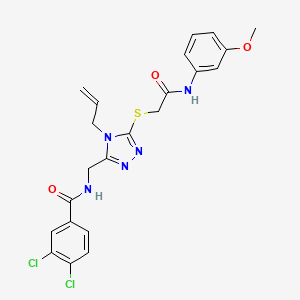 3,4-dichloro-N-{[5-({2-[(3-methoxyphenyl)amino]-2-oxoethyl}sulfanyl)-4-(prop-2-en-1-yl)-4H-1,2,4-triazol-3-yl]methyl}benzamide