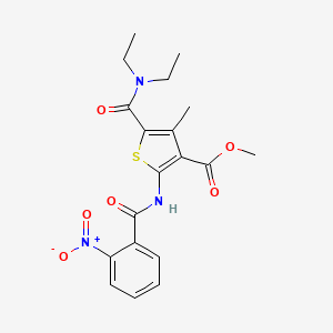 molecular formula C19H21N3O6S B3518886 methyl 5-[(diethylamino)carbonyl]-4-methyl-2-[(2-nitrobenzoyl)amino]-3-thiophenecarboxylate 