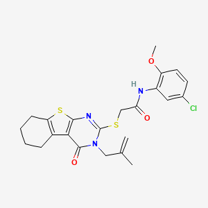 N-(5-chloro-2-methoxyphenyl)-2-{[3-(2-methyl-2-propen-1-yl)-4-oxo-3,4,5,6,7,8-hexahydro[1]benzothieno[2,3-d]pyrimidin-2-yl]thio}acetamide