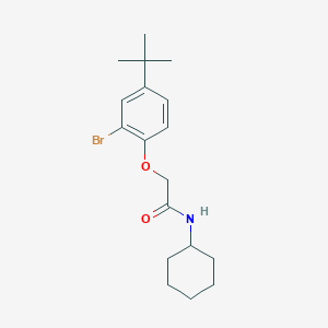 molecular formula C18H26BrNO2 B3518900 2-(2-bromo-4-tert-butylphenoxy)-N-cyclohexylacetamide 