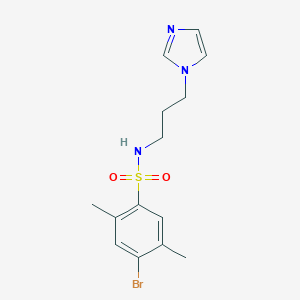 molecular formula C14H18BrN3O2S B351891 4-bromo-N-[3-(1H-imidazol-1-yl)propyl]-2,5-dimethylbenzenesulfonamide CAS No. 847240-00-0