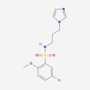 molecular formula C13H16BrN3O3S B351893 5-bromo-N-[3-(1H-imidazol-1-yl)propyl]-2-methoxybenzenesulfonamide CAS No. 847241-25-2