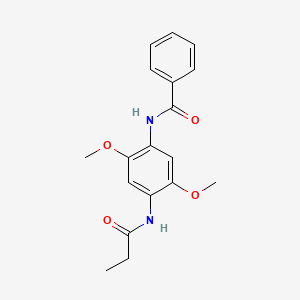 molecular formula C18H20N2O4 B3518936 N-[2,5-dimethoxy-4-(propionylamino)phenyl]benzamide 