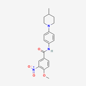 4-methoxy-N-[4-(4-methylpiperidin-1-yl)phenyl]-3-nitrobenzamide