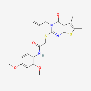 N-(2,4-dimethoxyphenyl)-2-{[5,6-dimethyl-4-oxo-3-(prop-2-en-1-yl)-3,4-dihydrothieno[2,3-d]pyrimidin-2-yl]sulfanyl}acetamide