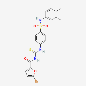 molecular formula C20H18BrN3O4S2 B3518988 5-bromo-N-{[(4-{[(3,4-dimethylphenyl)amino]sulfonyl}phenyl)amino]carbonothioyl}-2-furamide 