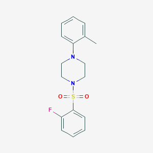 molecular formula C17H19FN2O2S B351899 1-(2-Fluorophenyl)sulfonyl-4-(2-methylphenyl)piperazine CAS No. 873675-61-7