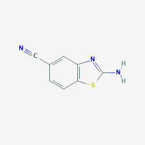 molecular formula C8H5N3S B035190 2-Aminobenzo[d]thiazole-5-carbonitrile CAS No. 105314-08-7