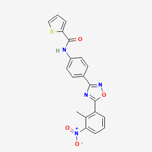 molecular formula C20H14N4O4S B3519009 N-{4-[5-(2-methyl-3-nitrophenyl)-1,2,4-oxadiazol-3-yl]phenyl}-2-thiophenecarboxamide 