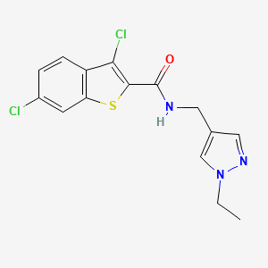 molecular formula C15H13Cl2N3OS B3519010 3,6-DICHLORO-N~2~-[(1-ETHYL-1H-PYRAZOL-4-YL)METHYL]-1-BENZOTHIOPHENE-2-CARBOXAMIDE 