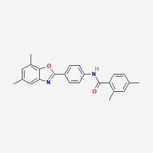 molecular formula C24H22N2O2 B3519062 N-[4-(5,7-dimethyl-1,3-benzoxazol-2-yl)phenyl]-2,4-dimethylbenzamide 