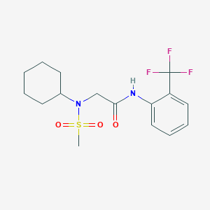 molecular formula C16H21F3N2O3S B3519064 N~2~-cyclohexyl-N~2~-(methylsulfonyl)-N-[2-(trifluoromethyl)phenyl]glycinamide 