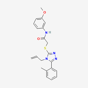 molecular formula C21H22N4O2S B3519103 N-(3-methoxyphenyl)-2-{[5-(2-methylphenyl)-4-(prop-2-en-1-yl)-4H-1,2,4-triazol-3-yl]sulfanyl}acetamide 