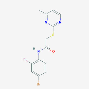 molecular formula C13H11BrFN3OS B3519127 N-(4-bromo-2-fluorophenyl)-2-[(4-methylpyrimidin-2-yl)sulfanyl]acetamide 