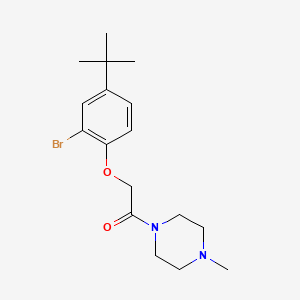 molecular formula C17H25BrN2O2 B3519132 2-(2-Bromo-4-tert-butylphenoxy)-1-(4-methylpiperazin-1-yl)ethanone 