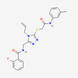 2-fluoro-N-{[5-({2-[(3-methylphenyl)amino]-2-oxoethyl}sulfanyl)-4-(prop-2-en-1-yl)-4H-1,2,4-triazol-3-yl]methyl}benzamide