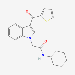 molecular formula C21H22N2O2S B3519166 N-CYCLOHEXYL-2-[3-(THIOPHENE-2-CARBONYL)-1H-INDOL-1-YL]ACETAMIDE 