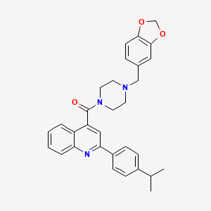 4-{[4-(1,3-benzodioxol-5-ylmethyl)-1-piperazinyl]carbonyl}-2-(4-isopropylphenyl)quinoline