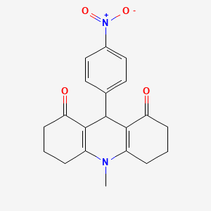 10-methyl-9-(4-nitrophenyl)-3,4,5,6,7,9-hexahydro-2H-acridine-1,8-dione