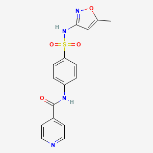 molecular formula C16H14N4O4S B3519232 N-{4-[(5-METHYL-12-OXAZOL-3-YL)SULFAMOYL]PHENYL}PYRIDINE-4-CARBOXAMIDE 