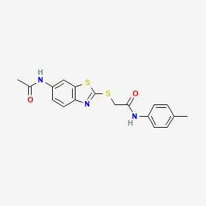 2-[(6-acetamido-1,3-benzothiazol-2-yl)sulfanyl]-N-(4-methylphenyl)acetamide