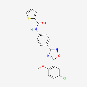 molecular formula C20H14ClN3O3S B3519238 N-{4-[5-(5-chloro-2-methoxyphenyl)-1,2,4-oxadiazol-3-yl]phenyl}-2-thiophenecarboxamide 