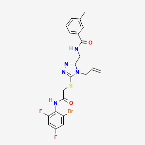 N-{[5-({2-[(2-bromo-4,6-difluorophenyl)amino]-2-oxoethyl}sulfanyl)-4-(prop-2-en-1-yl)-4H-1,2,4-triazol-3-yl]methyl}-3-methylbenzamide