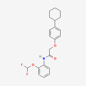 molecular formula C21H23F2NO3 B3519278 2-(4-cyclohexylphenoxy)-N-[2-(difluoromethoxy)phenyl]acetamide 