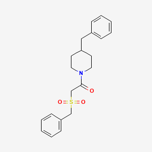 molecular formula C21H25NO3S B3519309 1-(4-BENZYLPIPERIDIN-1-YL)-2-PHENYLMETHANESULFONYLETHAN-1-ONE 