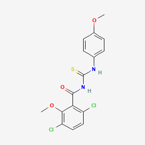 molecular formula C16H14Cl2N2O3S B3519346 3,6-dichloro-2-methoxy-N-[(4-methoxyphenyl)carbamothioyl]benzamide 